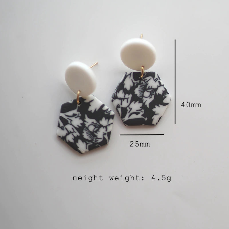 Black And White Elegant Unique Earrings Set