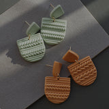 Fall Winter Knitted Braided Pattern Earring Sets